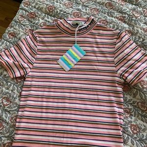 NEVER WORN Teddy Fresh Mock Neck Crop Top